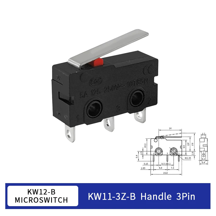 KW11-3Z Micro Limit Switch 3-Pin NO/NC 5A 125/250VAC | 10/20 Pack Micro Limit Switch Oasis Select KW11-3Z-B 20PCS