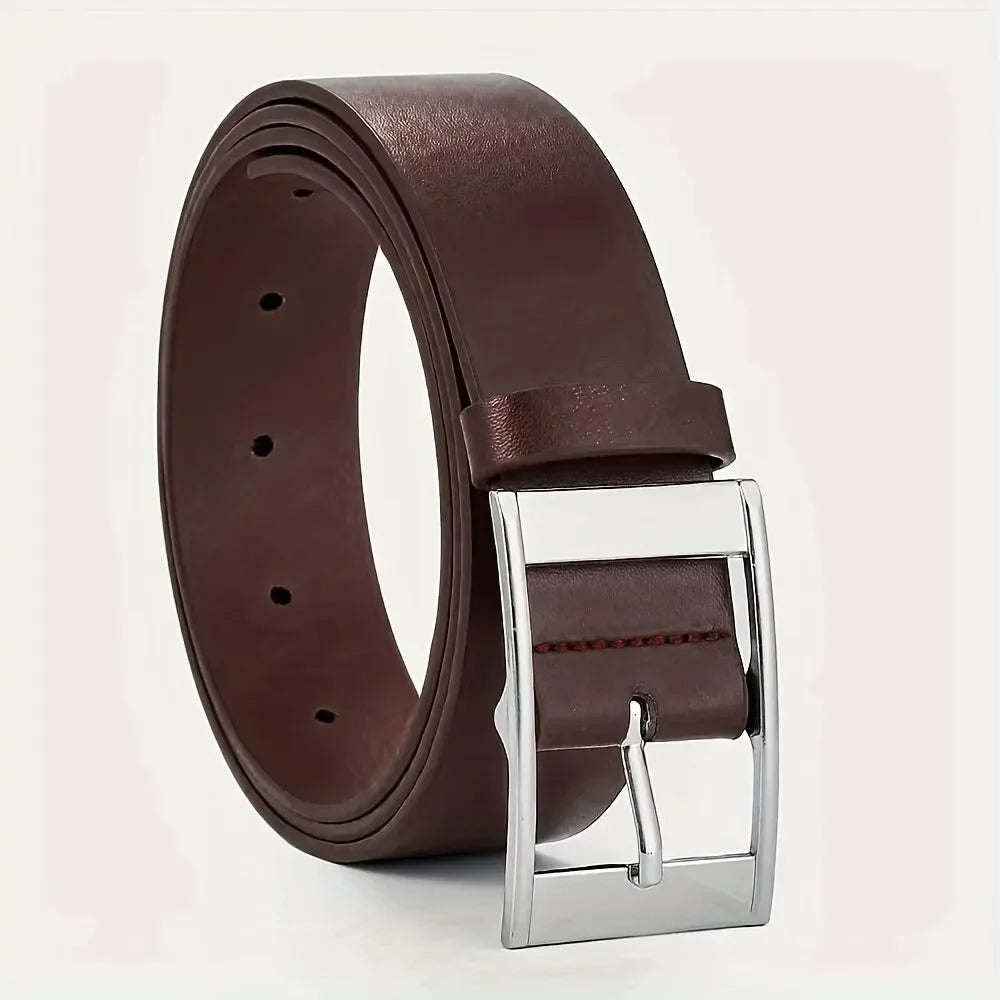 New Luxury Belt for Men PU Leather Belt Metal Pin Buckle High Quality Famous Brand Designer Waist Strap Belts for Jeans Men Belt Oasis Select
