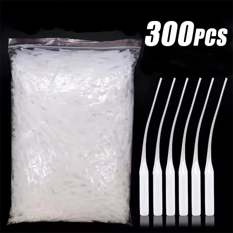 1/3/6bag Glue Micro-Tips Plastic Glue Bottle Tips Glue Extender Precision Applicator Dropping Tube Nozzle For Crafting Lab Oasis Select 6bag-300pcs