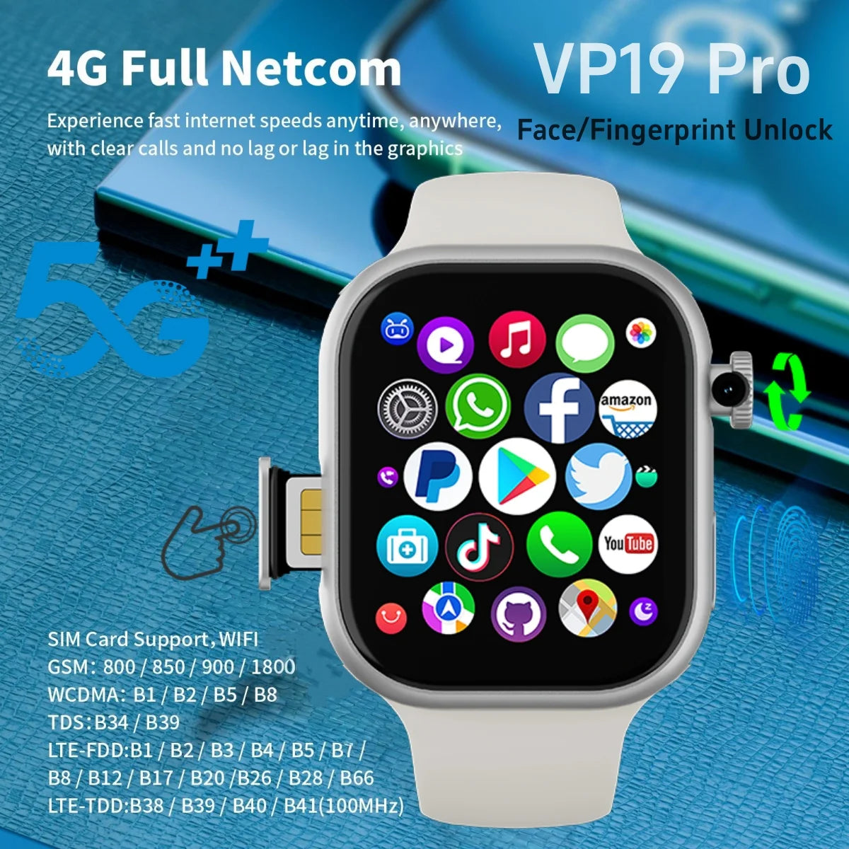GOLDENSPIKE VP19 Pro 4G Android Smartwatch | AMOLED GPS Camera