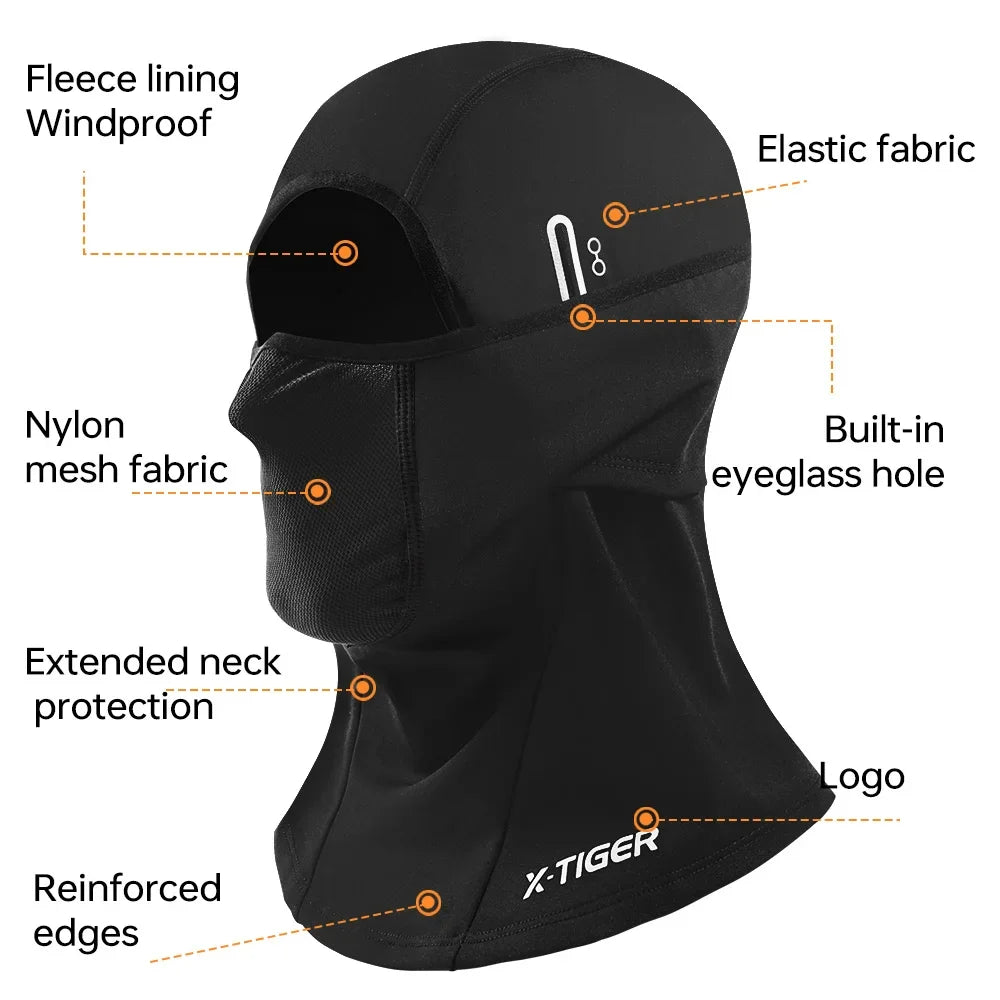 X-TIGER Winter Motorcycle Balaclava Warm Windproof Bicycle Motorcycle Mask Scarf Helmet Liner Cap Unisex face mask Oasis Select