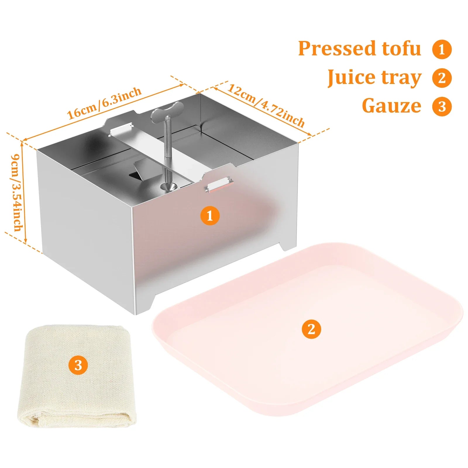 Tofu Press Mould Cheese Making Molds Food Grade Stainless Steel Tofu Maker Press Mold Kit Homemade Tofu Mold Kitchen Tool Set Oasis Select large
