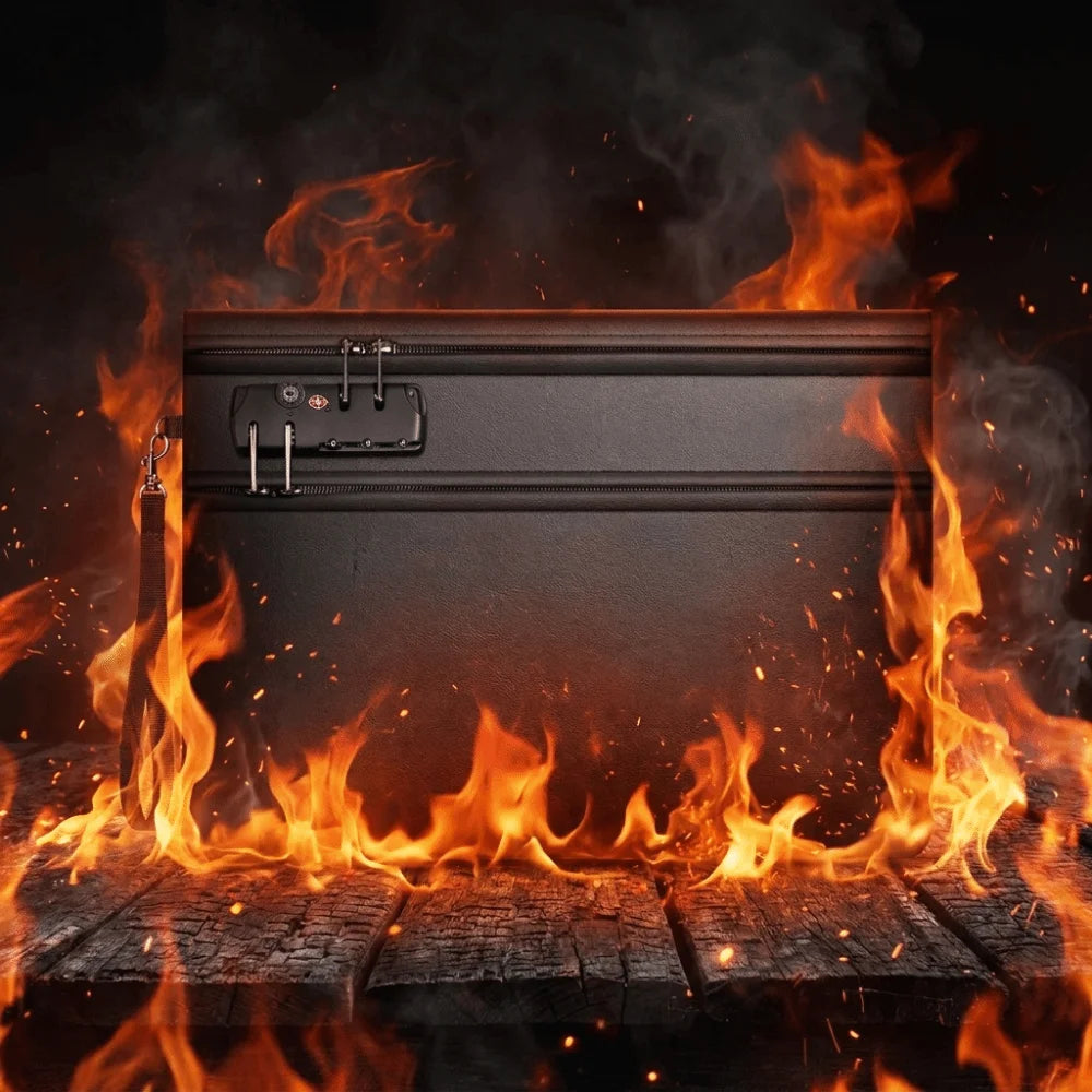 Lockable Fireproof Document Bag Waterproof Heat-resistant Safety File Folder Dustproof Large Capacity Important File Storage Bag Oasis Select
