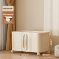 Household folding storage cabinet large capacity double door bedroom clothes toy locker free installation storage box Oasis Select 38.5-1 Cream White