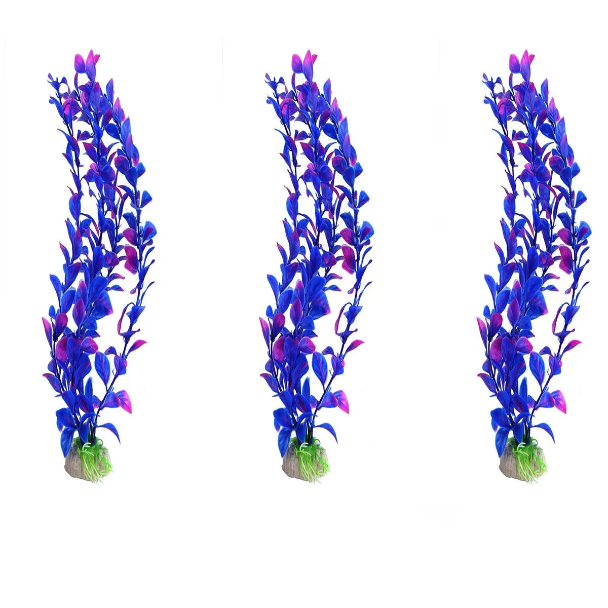 3 Pieces 25cm Artificial Plastic Green Grass Aquatic Plants for Fish Tank Aquarium Landscaping Decor Fake Waterweed Set Oasis Select 3PCS 25cm