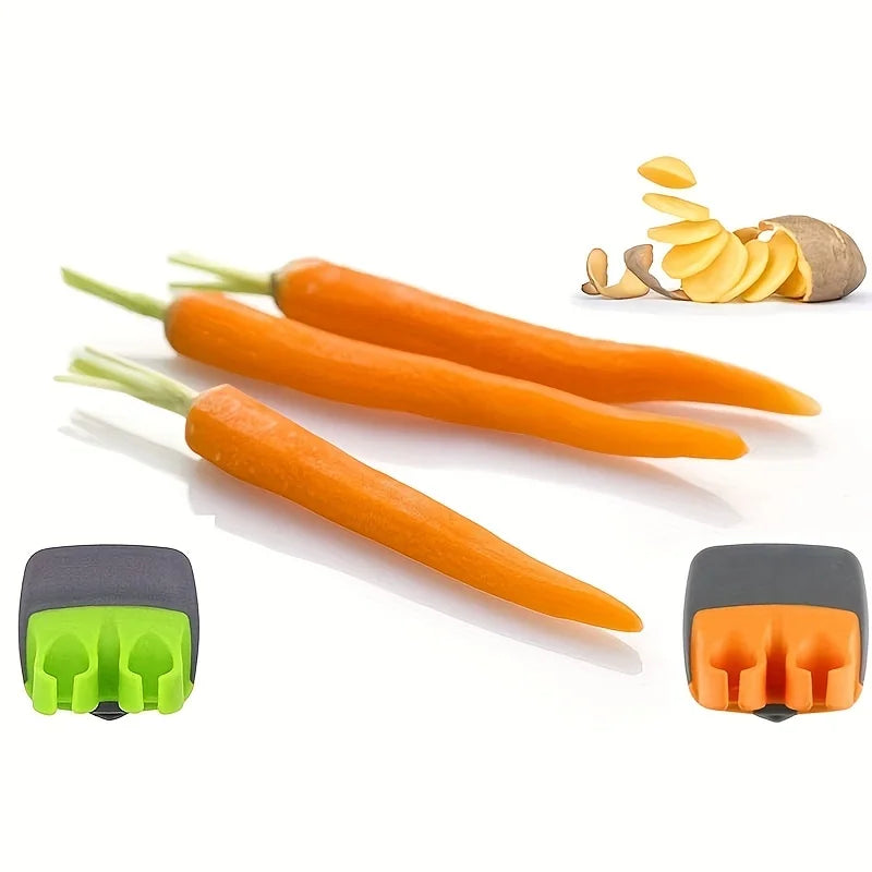 1pc Stainless Steel Handheld Vegetable Peeler with Rubber Finger Grip Comfortable Palm Peeler Suitable for Carrots, Etc Oasis Select