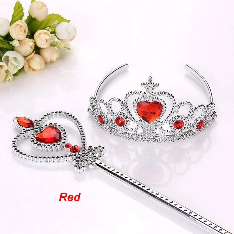 2Pcs Sweet Princess Tiara Crown Headband for Girls, Rapunzel Elsa Cosplay Hair Jewelry with Magic Tights Party Gift Accessories Oasis Select