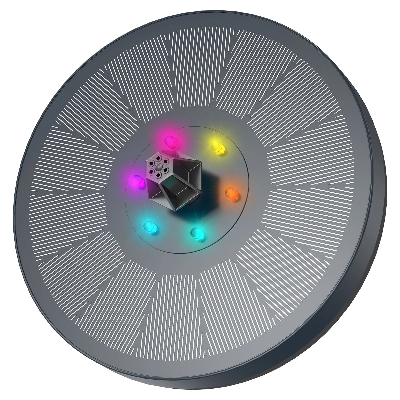 3W Solar Water Fountain with Colorfuls Light and 7 Different Nozzles, Ideal Outdoor Water Feature Decoration for Garden Pond Etc Oasis Select 3W with LED LIghts