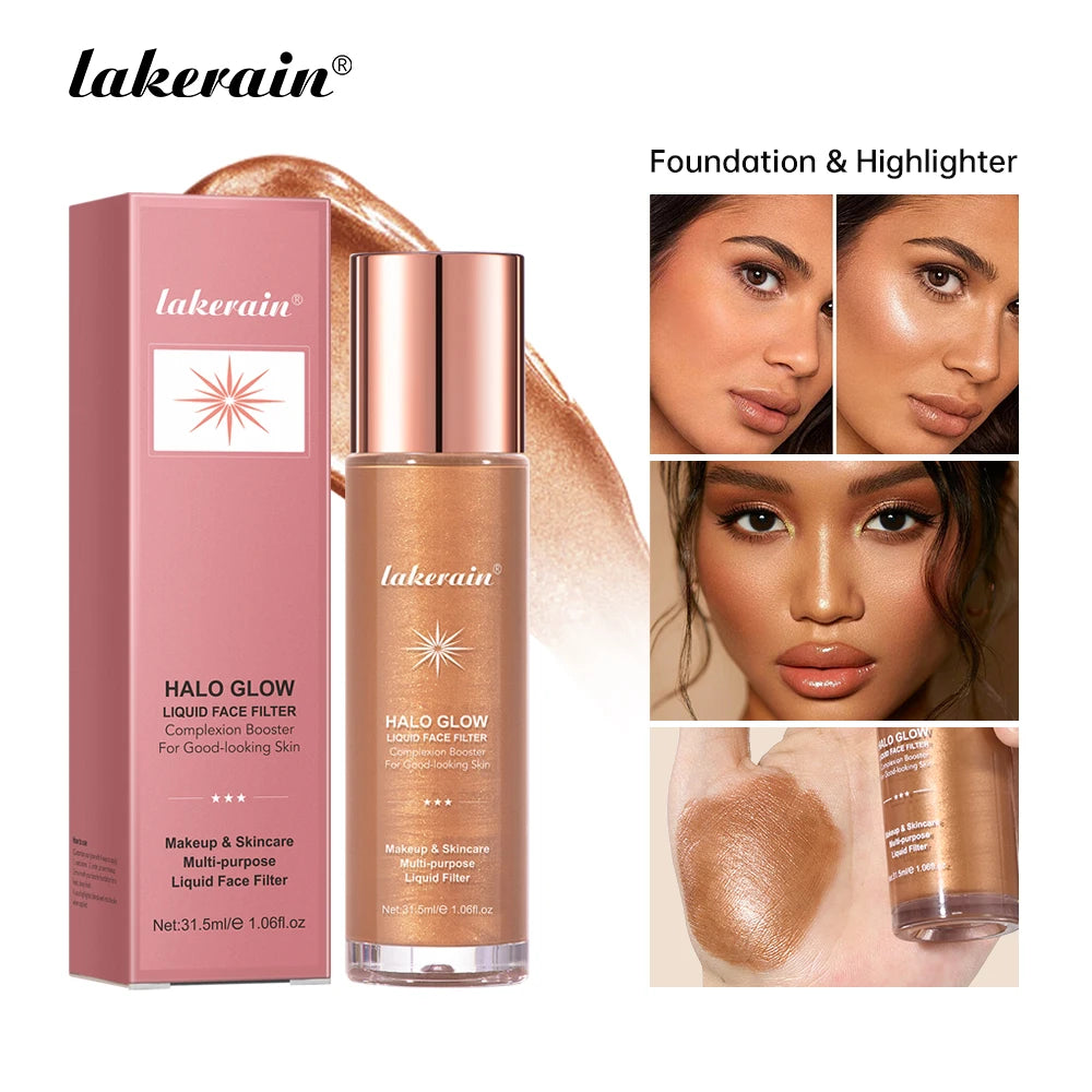 2 IN 1 Skincare & Primer Liquid Highlighter Face Contouring Moisturizing Brightening Skin Tone Bronzer Glow Body Face Makeup Oasis Select