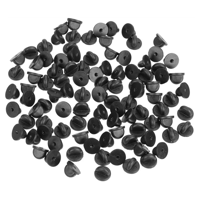 50pcs Rubber Brooch Button Clasps Pin Back Clutch Care Cap Nail Tie Back Stoppers Squeeze Badge Holder Jewelry Accessories Oasis Select
