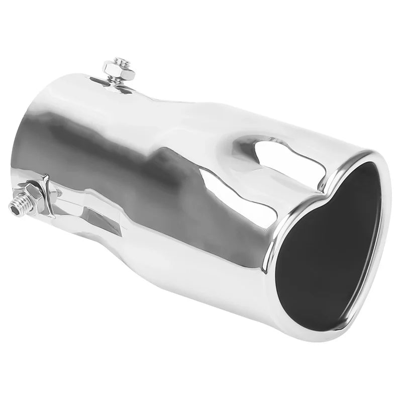 Car Parts New Design Heart Shape Style Car Accessories 2.5 Inch Stainless Steel Silver Colorful Exhaust Tips Muffler Tail Pipe Oasis Select one size Silver