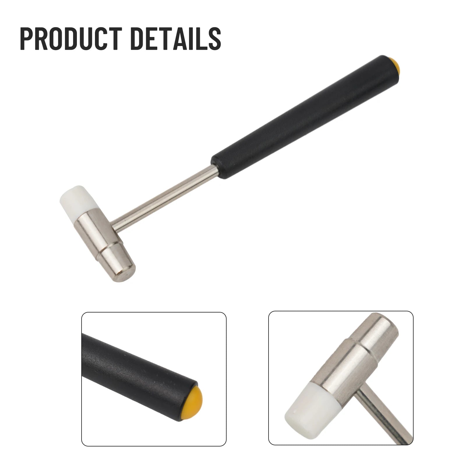 Double Face Soft Tap Rubber Hammer Hand Tool Non-Slip Handle For Leather Jewelry Craft Woodwork Watch Repairs Oasis Select