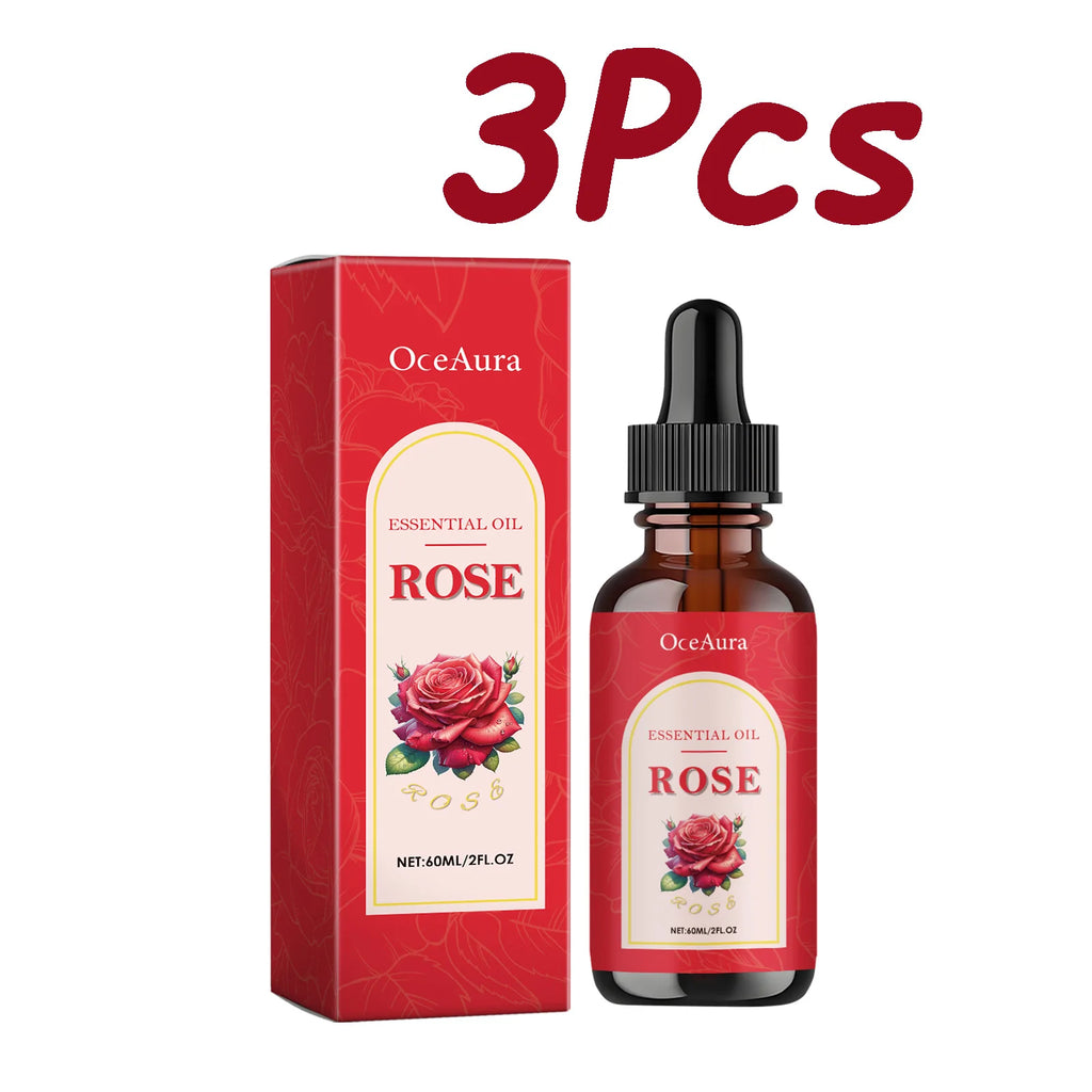 Rose Essential Oil Nourishing Moisturizing Soothing Dryness Skin Soften Delicate Smoothing Massage Essential Oil for Face Body Oasis Select 3Pcs 60ml Boxed
