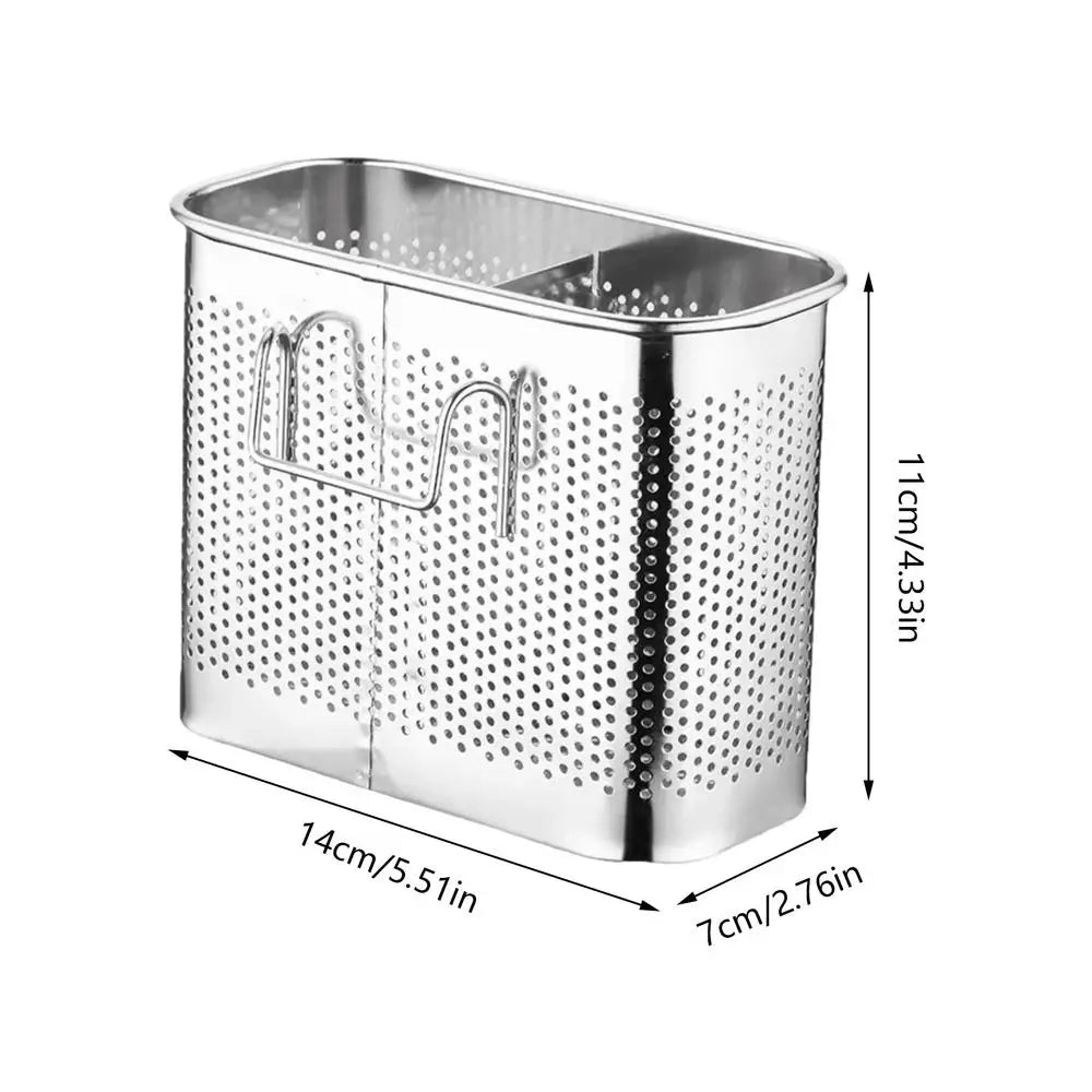 Metal Utensil Holder Portable Drying Metal Holder with Hook Utensil Drying Rack for Kitchen Sinks Counter Home House Indoor Oasis Select Silver