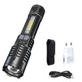 Ultra Bright LED Flashlight 2000LM Type-C Rechargeable Long Range Zoom Tactical Torch Outdoor Emergency Camping Fishing Lantern Oasis Select Set B ZOOM