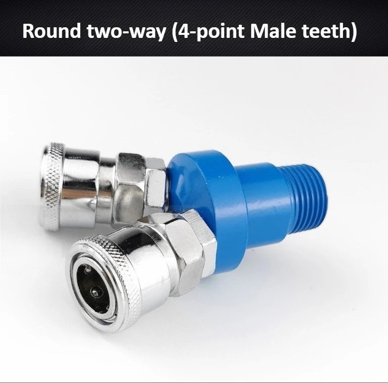 Three Way and Two-waySMV SMY Air Compressor Pneumatic Joint Circular Bidirectional Circular Internal Thread Quick Connector Tool Oasis Select Round 2 way SMV Blue 4 points male thread