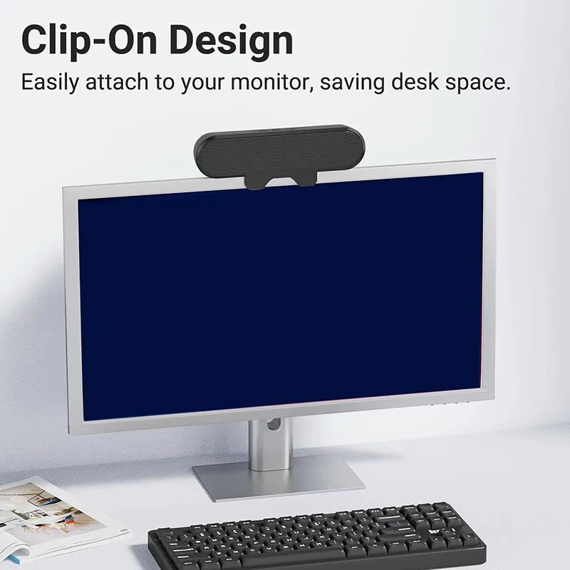 AyeBeau Mini USB Wired Soundbar Speaker for PC, TV & Laptop