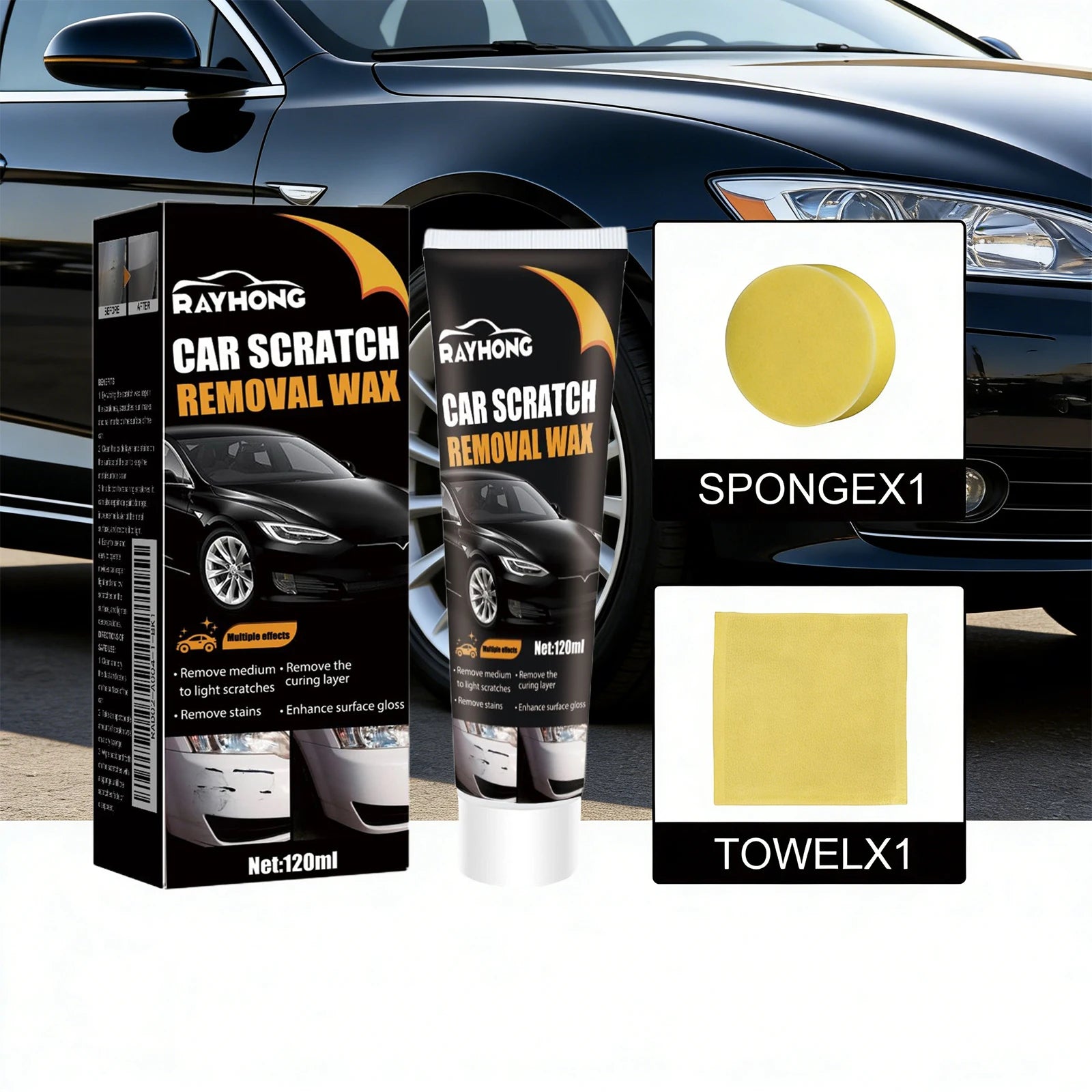Car Scratch Remover Wax – Paint Protection & Polishing Compound, Restore Shine & Repair Surface Scratches, Auto Body Care Kit Oasis Select