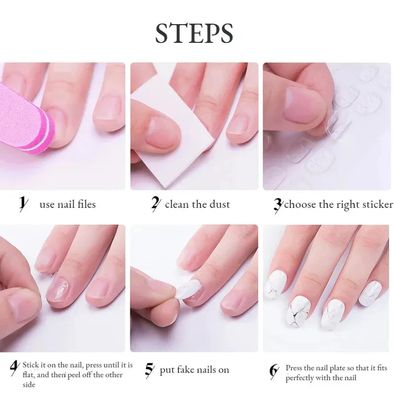 10/20/40/60sheet Double Side Nail Glue Sticker Adhesive Tabs For Fake Nails Supre Sticky Waterproof Breathable Nail Jelly Glue Oasis Select