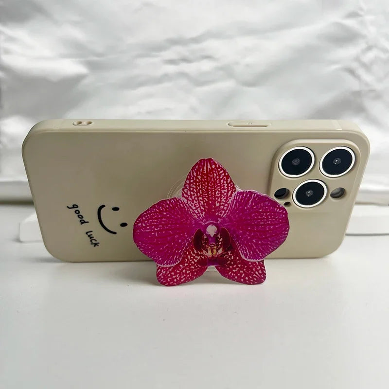 Acrylic Flower Phone Holder Socket Folding Phone Grip Trendy Mobile Phone Ring Buckle Stand For Universal Smartphone Accessories Oasis Select