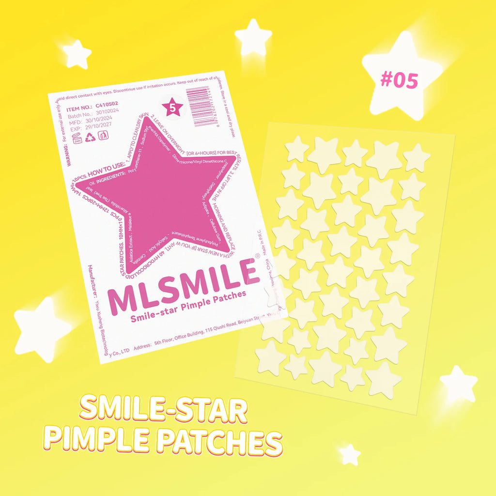 MLSMILE 40pc Star Hydrocolloid Blemish Patches – All Skin Tones Blemish Patches Oasis Select 05