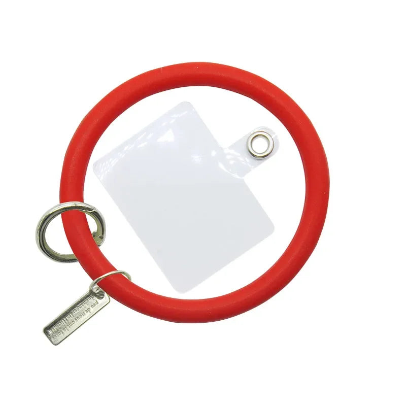 1/2pc Universal Hanging Ring fore Mobile Phone Soft Silicone Lanyard Strap Anti-Lost Bracelet for iPhone Xiaomi Samsung Keychain Oasis Select red