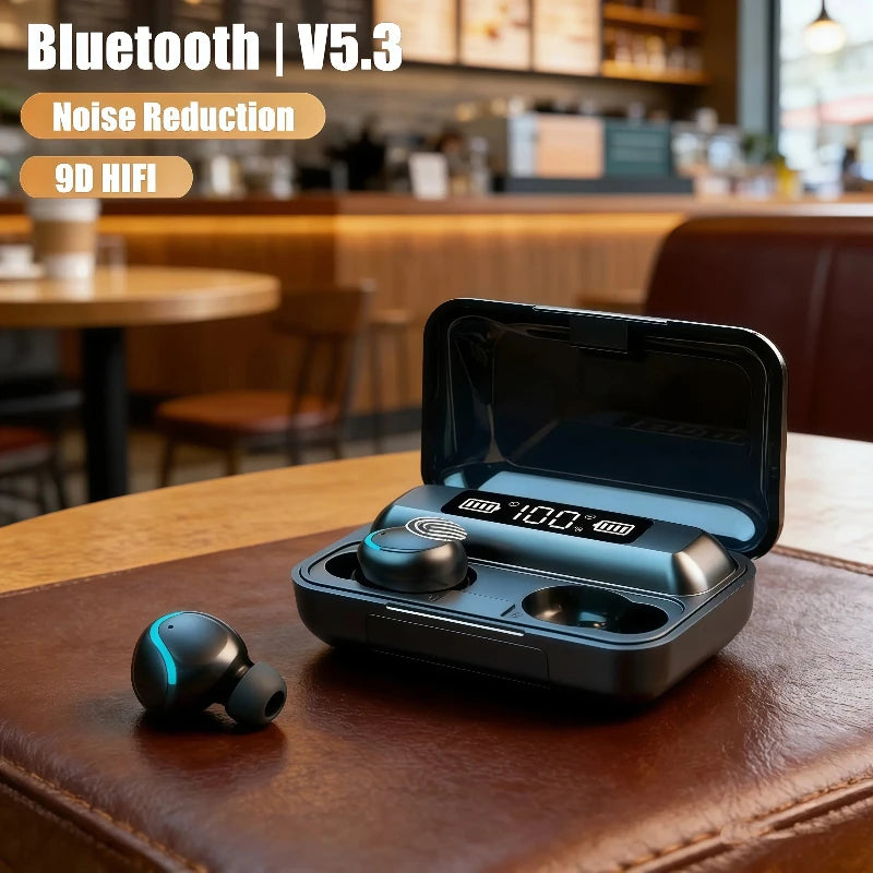 F9 Bluetooth Headphones 9D Stereo High Bass Sport Earphones Handfree Touch Control Tws Wireless Earbuds Waterproof Headset Oasis Select
