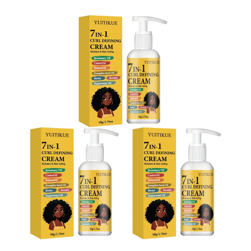 YUITIKUE 7-in-1 Curl Defining Cream – Hydrating Hold, No Frizz
