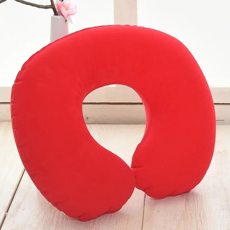 Inflatable C-Shaped Travel Neck Pillow | Portable PVC Cushion Inflatable Travel Pillow Oasis Select