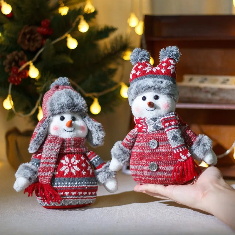 1Pcs Christmas Decoration Gift Lei Feng Hat Snow Doll Plush Toy Snowman Window Display Ornament Cute Festive Atmosphere Oasis Select