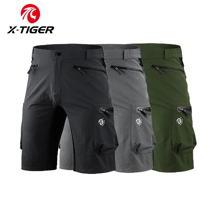 X-TIGER Men's MTB Cycling Shorts – Multi-Pocket, Quick Dry