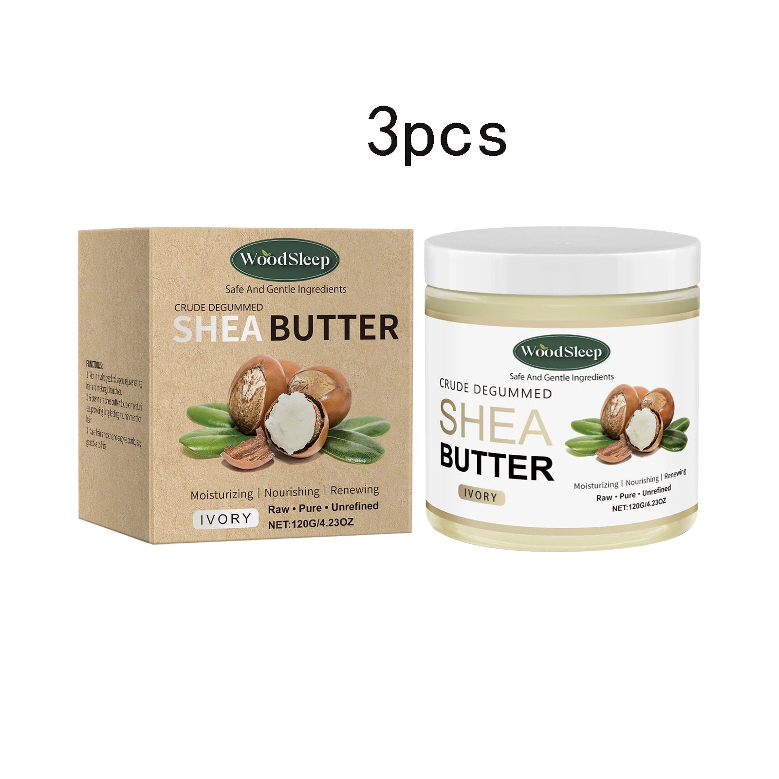 WOODSLEEP Shea Butter Body Cream – 48Hr Deep Hydration Body Moisturizer Cream Oasis Select 360g boxed