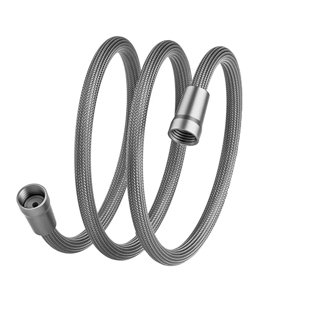 1.5/2 Meter Anti Winding Handheld Shower Hose Universal Interface GI/2 Shower Tube Flexible High Pressure Bath Shower Nylon Pipe Oasis Select Silver-1.5Meter