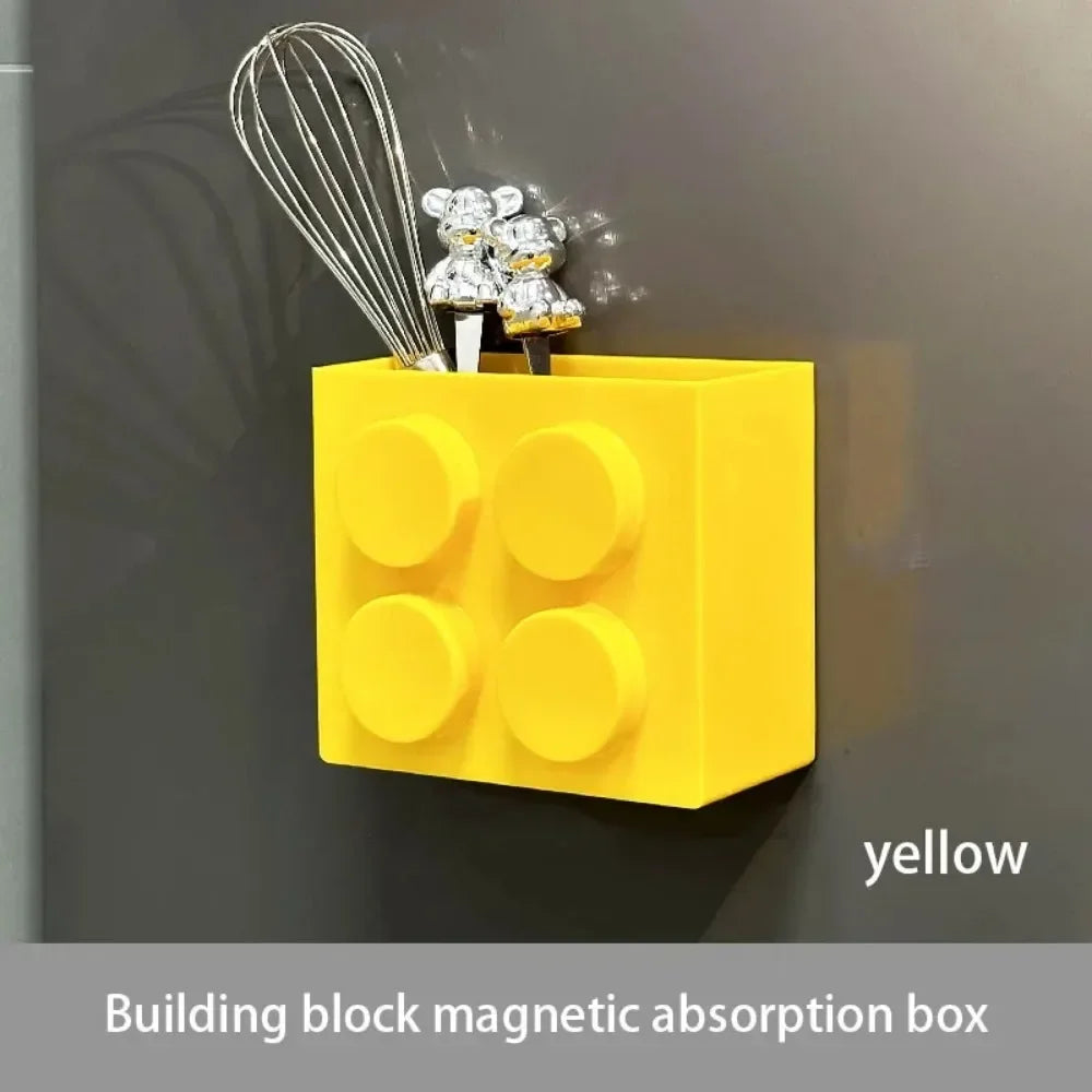 Magnetic wall-mounted narrow-edge kitchen straw, cling film storage box, refrigerator side storage rack Oasis Select M yellow