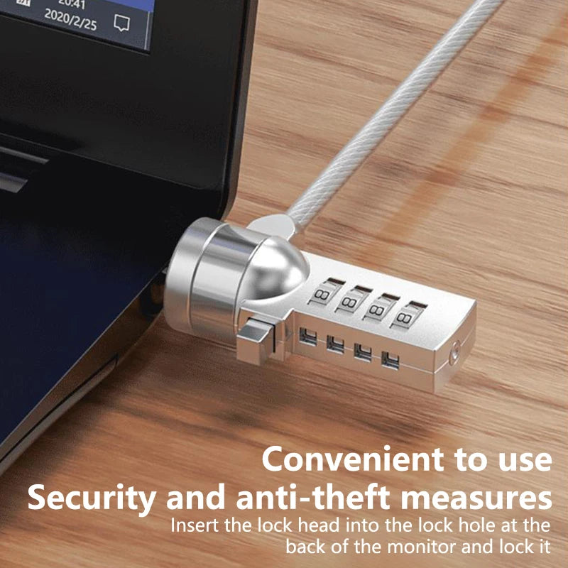 Laptop Computer Lock Password Lock Key Lock PC Anti-theft Lock USB Wedge-shaped Hole Tablet Universal Anti-theft Security Wire Oasis Select