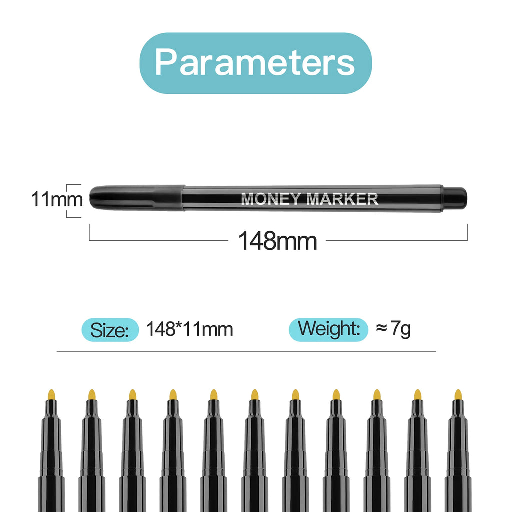 12pcs Counterfeit Pen Fake Money Detector Markers for EURO USD RMB and Other Countries Bills Cash Check Easy and Fast to Use Oasis Select