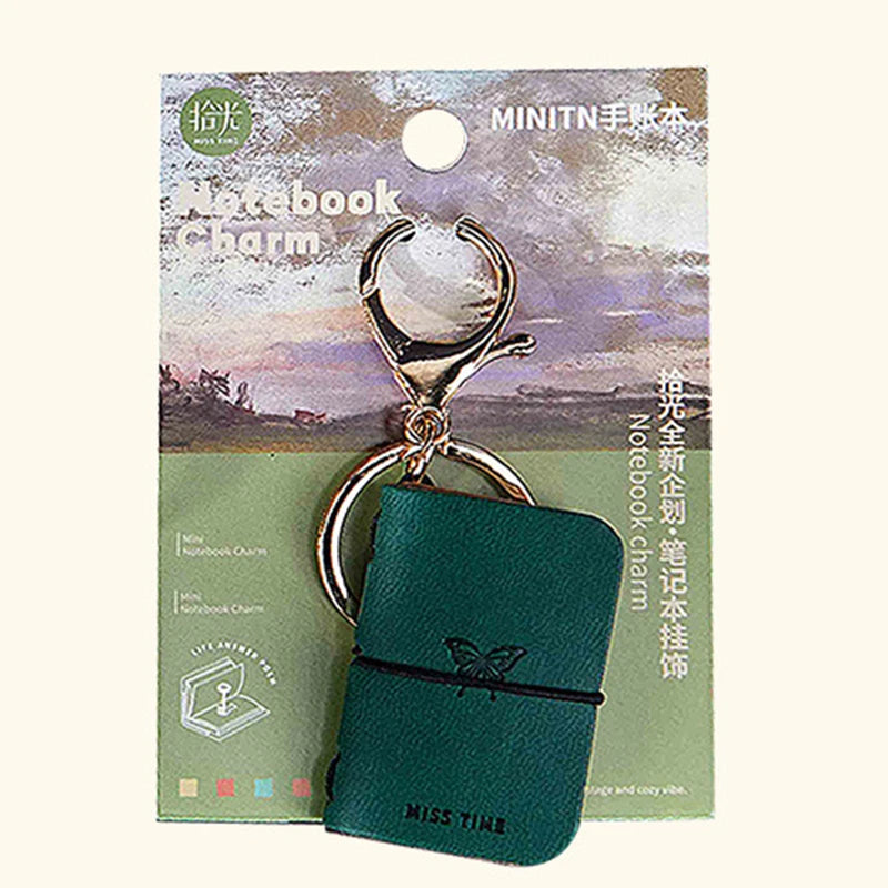 PU Keychain Soft Leather Mini Portable Diary Backpack Charm Notebook Literary Style Storage Accessory Oasis Select A7