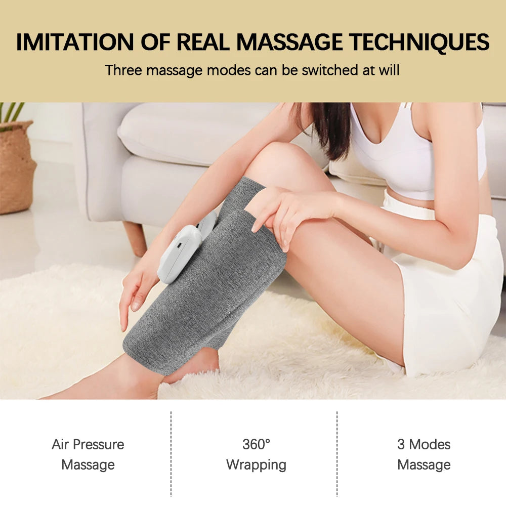Wireless Air Compression Leg & Calf Massager – 360° Rechargeable