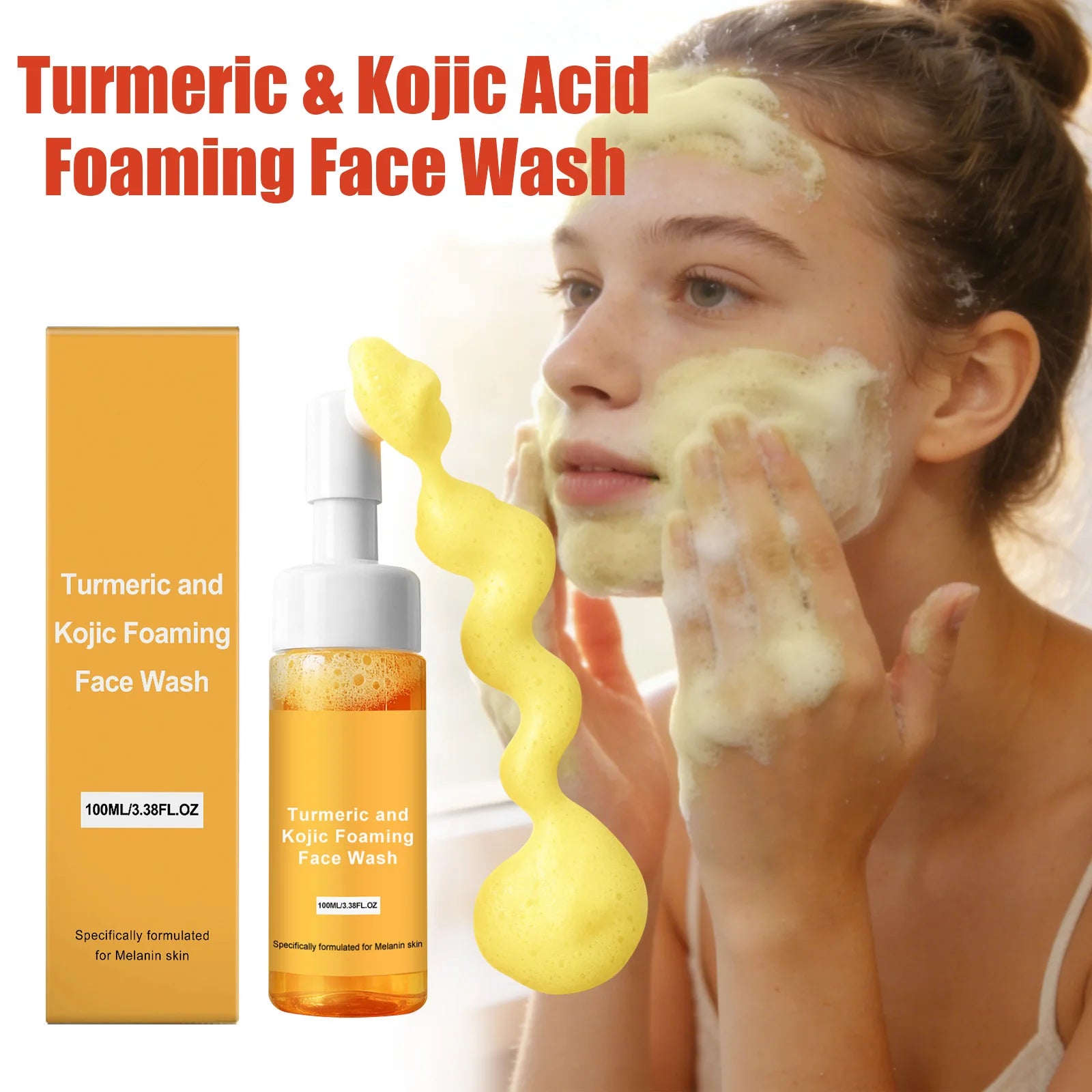 Turmeric & Kojic Acid Foaming Face Wash | Brightening Cleanser Foaming Face Wash Oasis Select