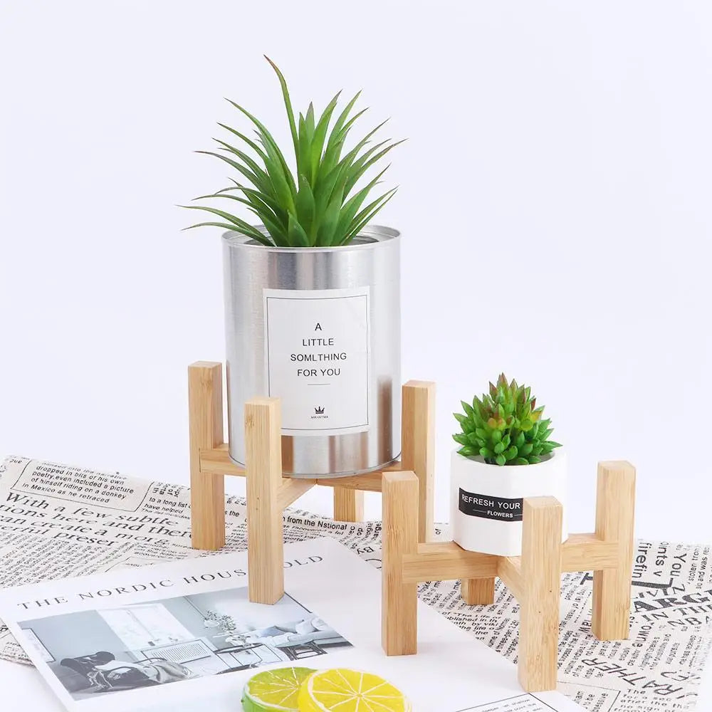 Indoor Free Standing Planter Display Garden Bonsai Holder Flower Pot Trays Wood Rack Plant Stand Shelf Oasis Select