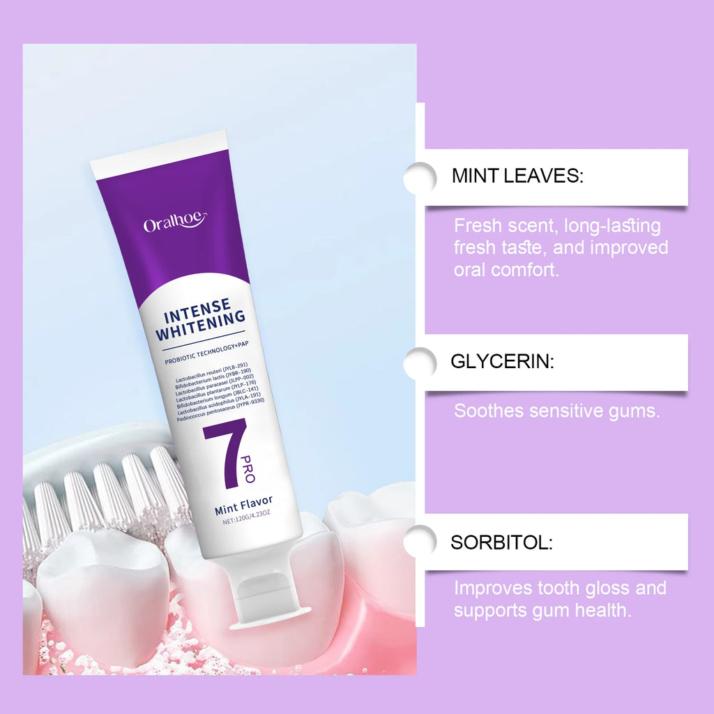 Purple Hydroxyapatite Whitening Toothpaste Removal Plaque Stain Dental Bleaching Cleaning Oral Hygiene Fresh Breath Toothpaste Oasis Select