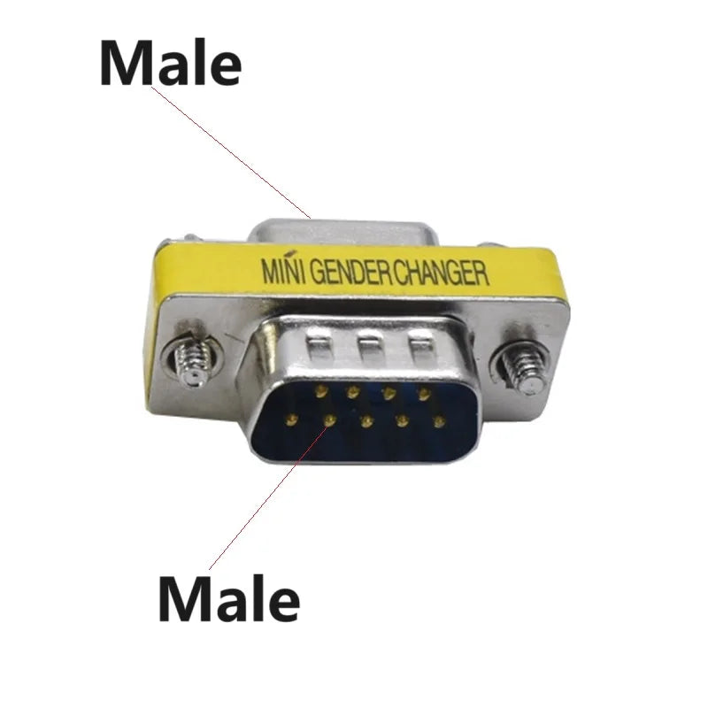VGA 15Pin DB9 9Pin Male to Male/Female to Female/Male to Female Mini Gender Changer Adapter RS232 Serial plug Com Connector Oasis Select DB9 MM