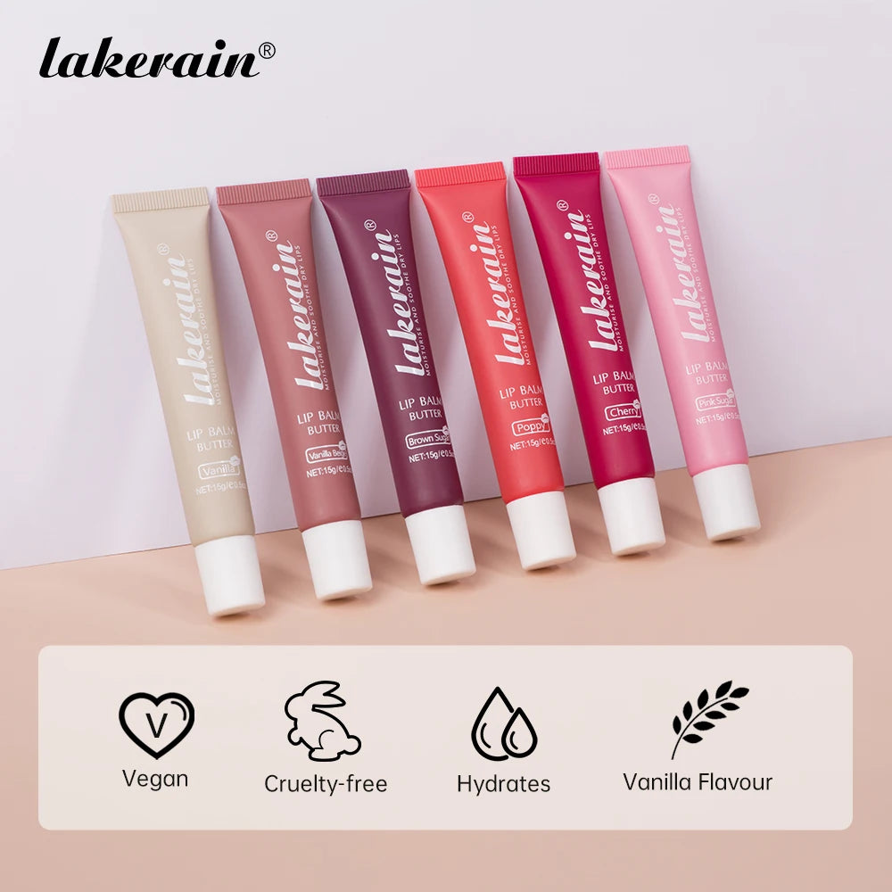 Lakerain New Butter Lip Balm Long-term Moisturizing Repair Remove Dead Skin Moisturizing 6 Colors Lip Balm Oasis Select