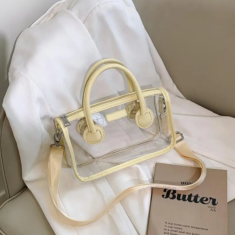 Transparent Jelly Shoulder Bag – Waterproof Square Crossbody Purse