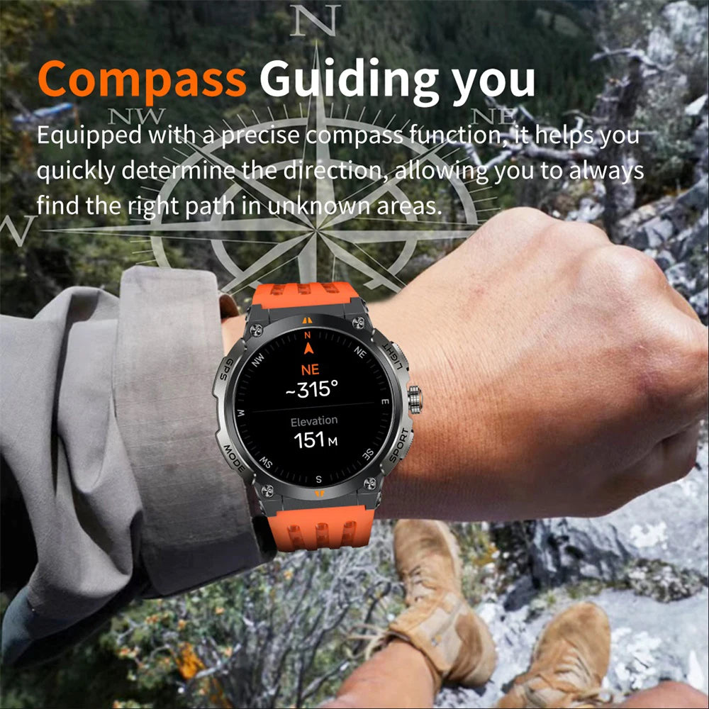 696 Watches AMOLED Screen Outdoor Sports GPS Compass Smart Watch Blue Tooth Call Heart Rate Sleep Waterproof Music Smartwatch Oasis Select