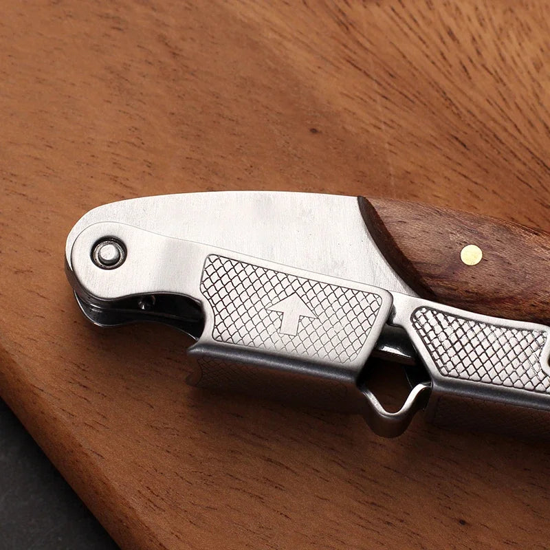 Professional Corkscrew Wine Key – Wood Grip Bottle Opener Wine Key Corkscrew Oasis Select