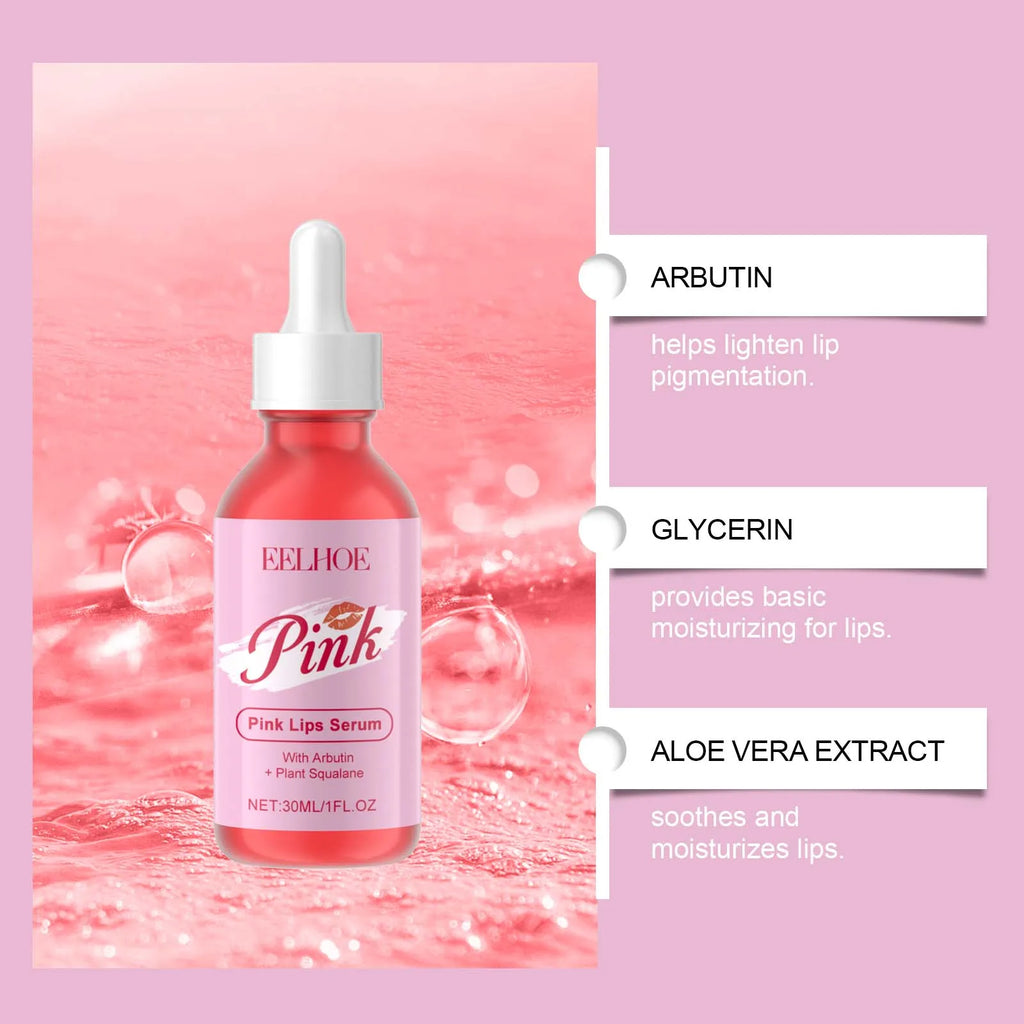 Eelhoe Pink Lip Serum – Plumping, Brightening & Moisturizing Lip Brightening Serum Oasis Select
