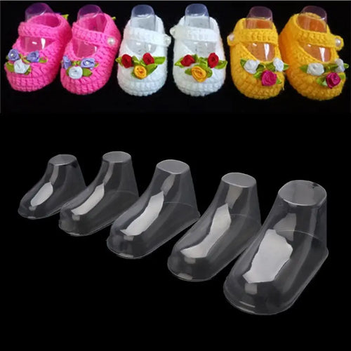 10Pcs Baby Shoe Stretcher Socks Display Stand Clear PVC Child Booties Showcase Support 8-11cm High Quanlity Oasis Select