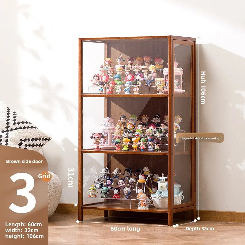 Figure cabinet Glass display cabinet Steel dustproof transparent model Storage cabinet Pain cabinet Toy locker Display bookcase Oasis Select Three doors 60 long