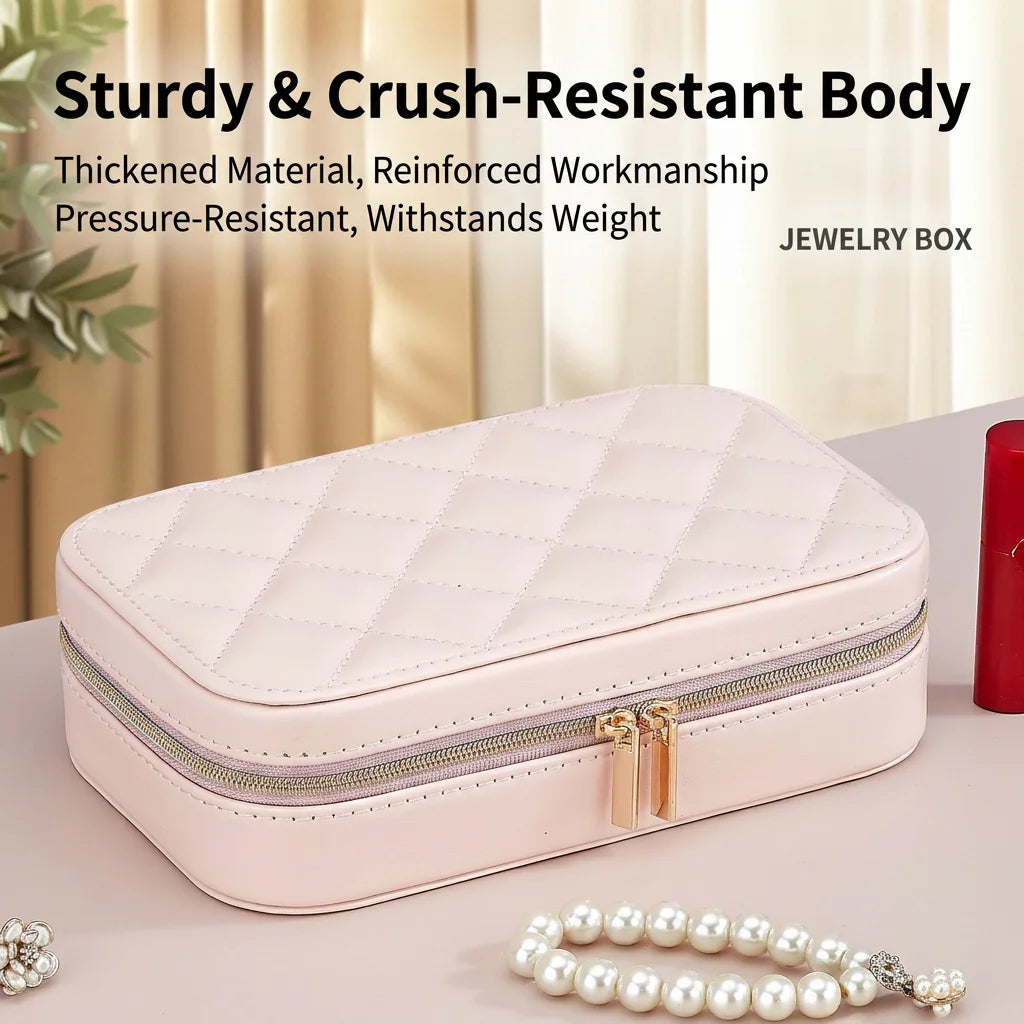 Double Layer Travel Jewelry Box – Dustproof PU Leather Organizer